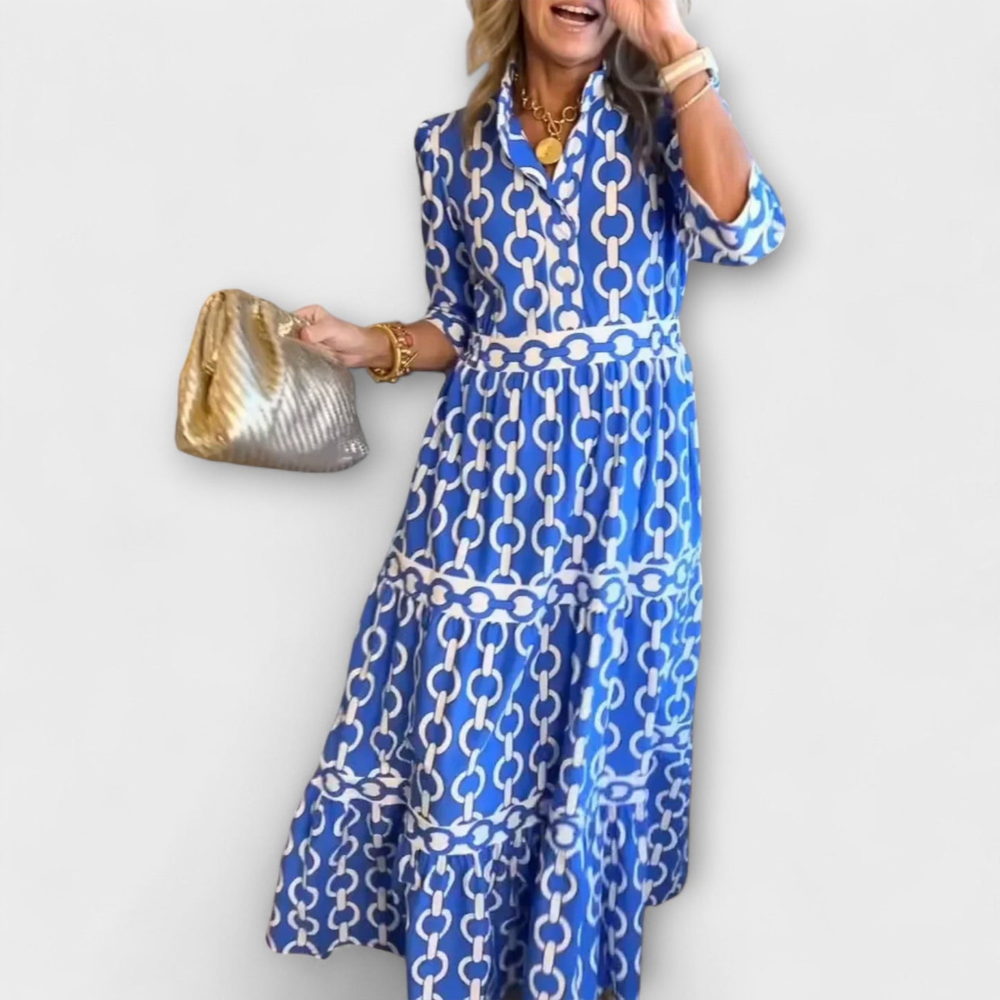 Women's Chain Pattern Day-to-Dinner Midi Dress