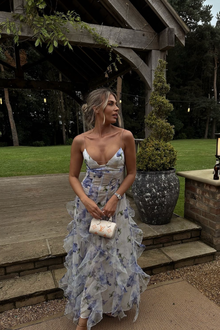 Women's Lace Floral Garden Wedding Maxi Dress