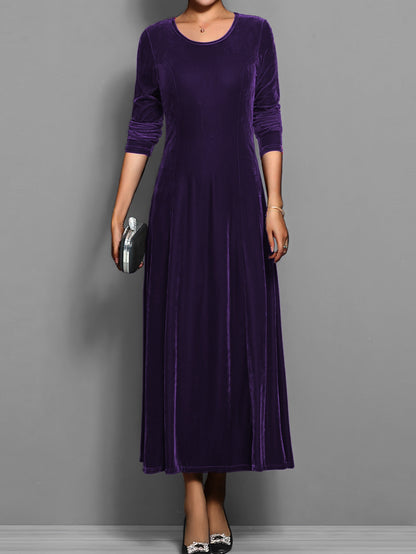 Women's Velvet Evening Midi Dress