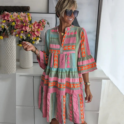 Women's A-Line Floral Midi Dress