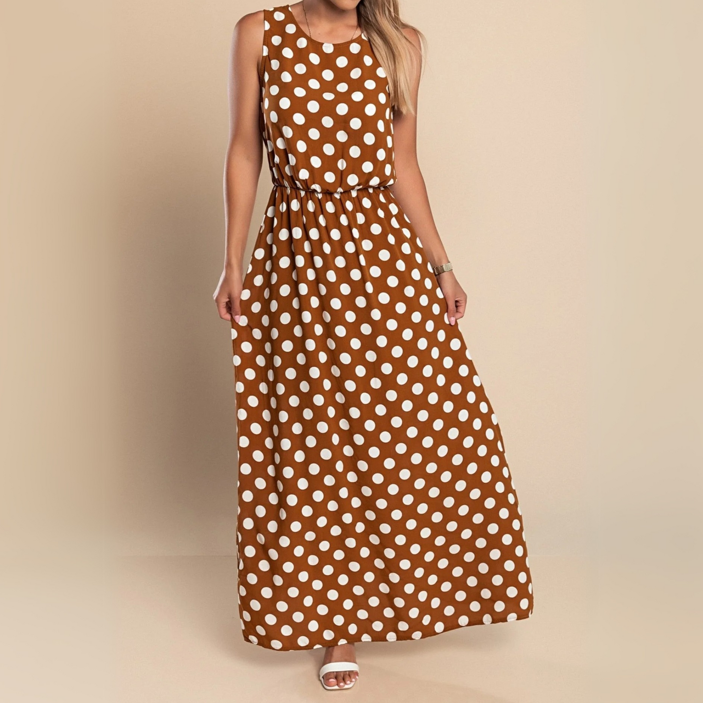 Women's Polka Dot Casual Vacation Maxi Dress