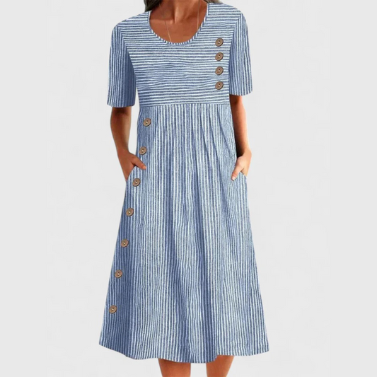 Women's Striped Summer Midi Dress