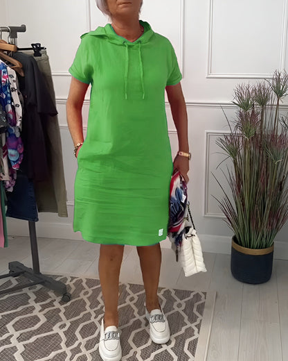 Women's Hooded Casual Everyday Midi Dress