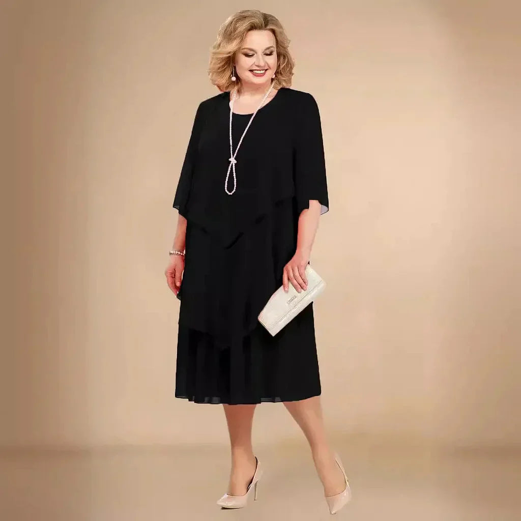 Women's Chiffon Wedding Guest Midi Dress