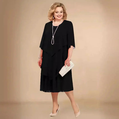Women's Chiffon Wedding Guest Midi Dress