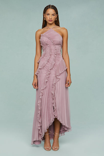 Women's Halter Wedding Guest Midi Dress