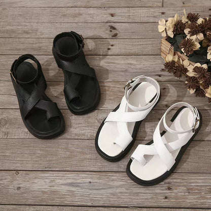Women's Platform Flat Buckle Sandals
