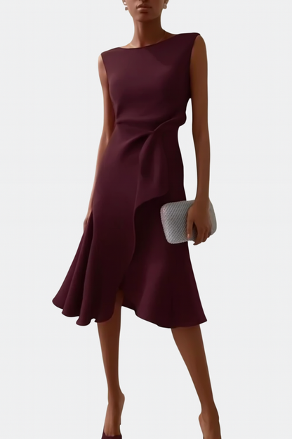 Women's Asymmetric Formal Midi Dress