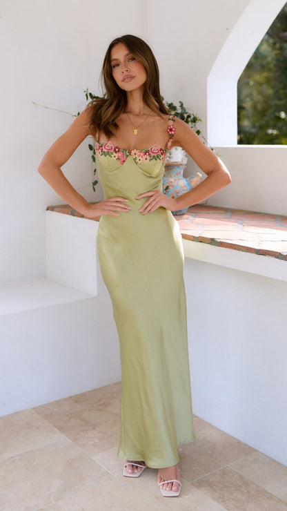 Women's Embellished Evening Wedding Guest Maxi Dress