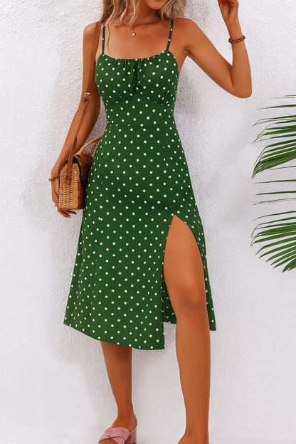 Women's Polka Dot Summer Midi Dress