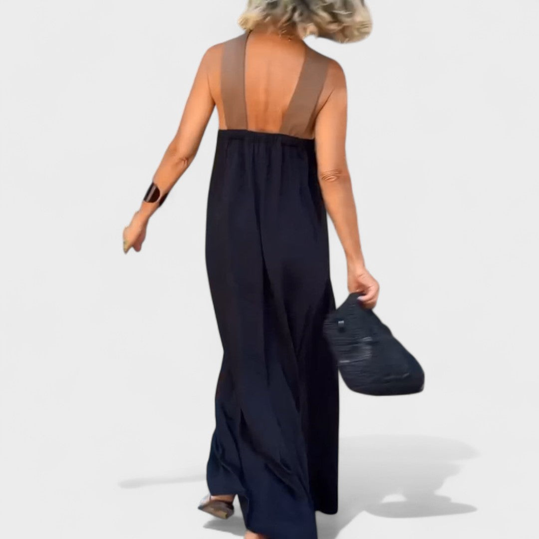 Women's Cross-Neck Evening Maxi Dress