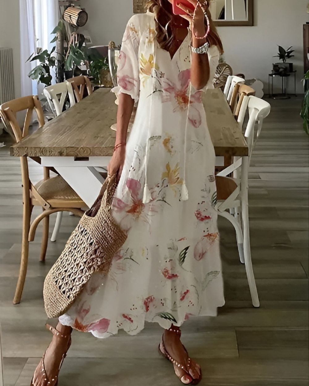 Women's Boho Flowy Maxi Dress