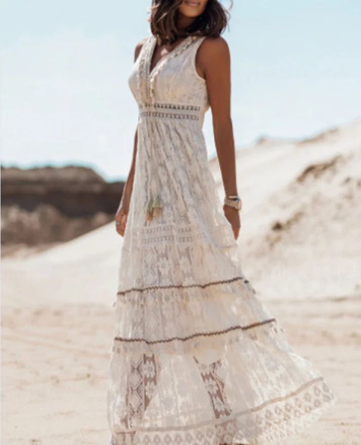 Women's Boho Floral Summer Maxi Dress