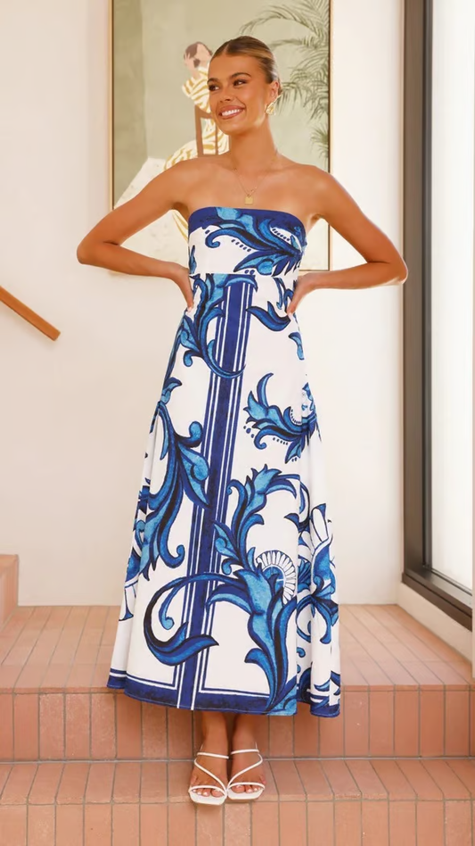 Women's Printed Wedding Guest Maxi Dress