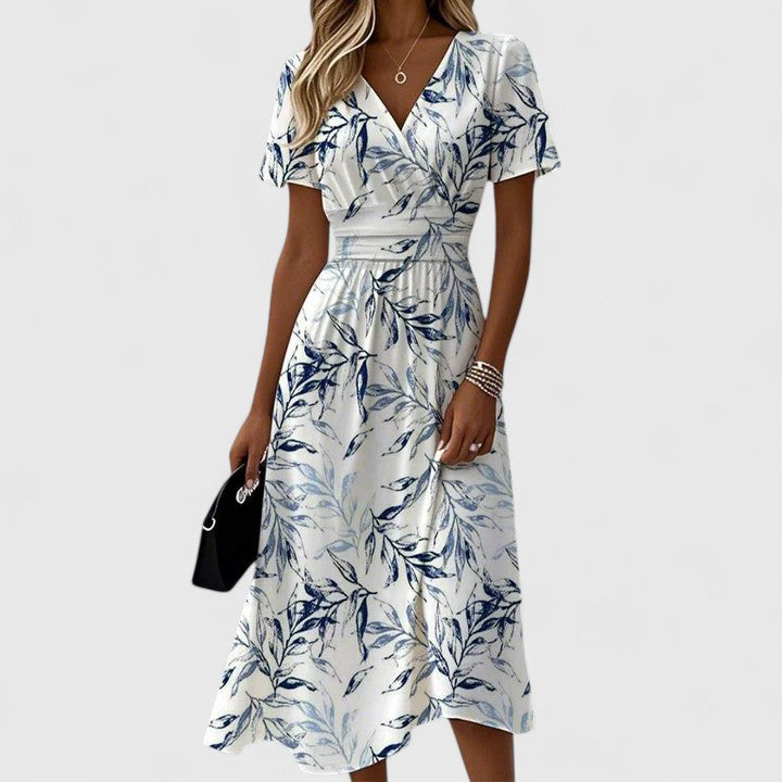 Women's Floral Wrap Summer Midi Dress