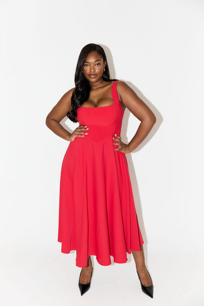 Women's Flowy Event Midi Dress