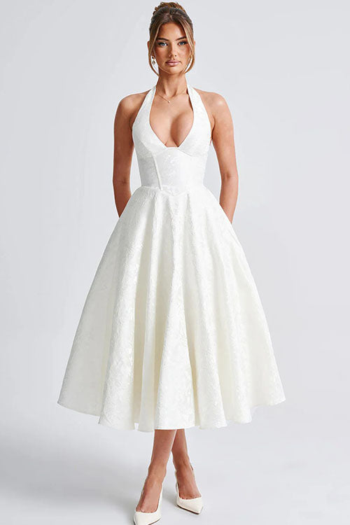Women's Jacquard Formal Evening Maxi Dress