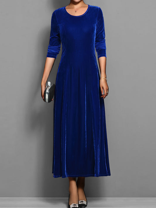 Women's Velvet Evening Midi Dress
