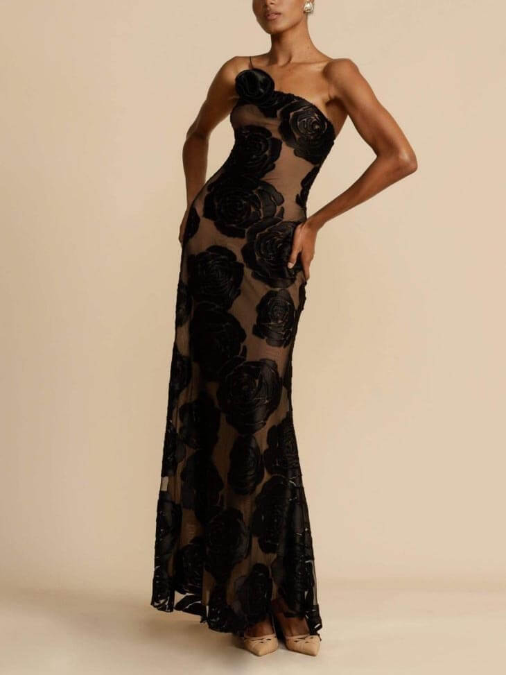 Women's Floral Wedding Guest Maxi Dress