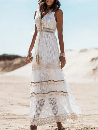 Women's Boho Floral Summer Maxi Dress