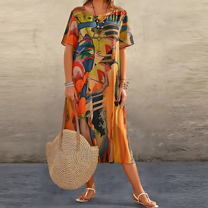 Women's Floral Casual Midi Dress