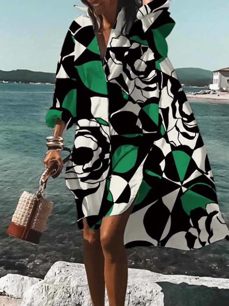 Women's Shirt Midi Dress