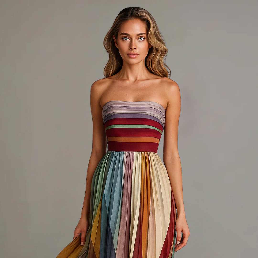 Women's Strapless Holiday Evening Maxi Dress