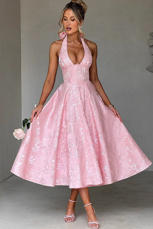 Women's Jacquard Formal Evening Maxi Dress