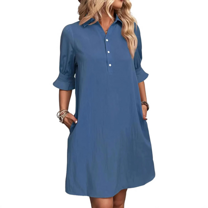 Women's Casual Shirt Midi Dress