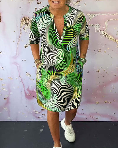 Women's V-Neck Casual Everyday Midi Dress