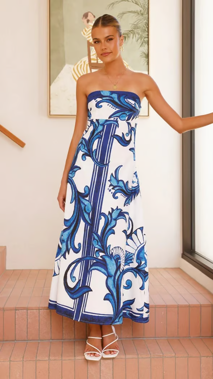 Women's Printed Wedding Guest Maxi Dress