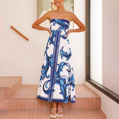 Women's Printed Wedding Guest Maxi Dress