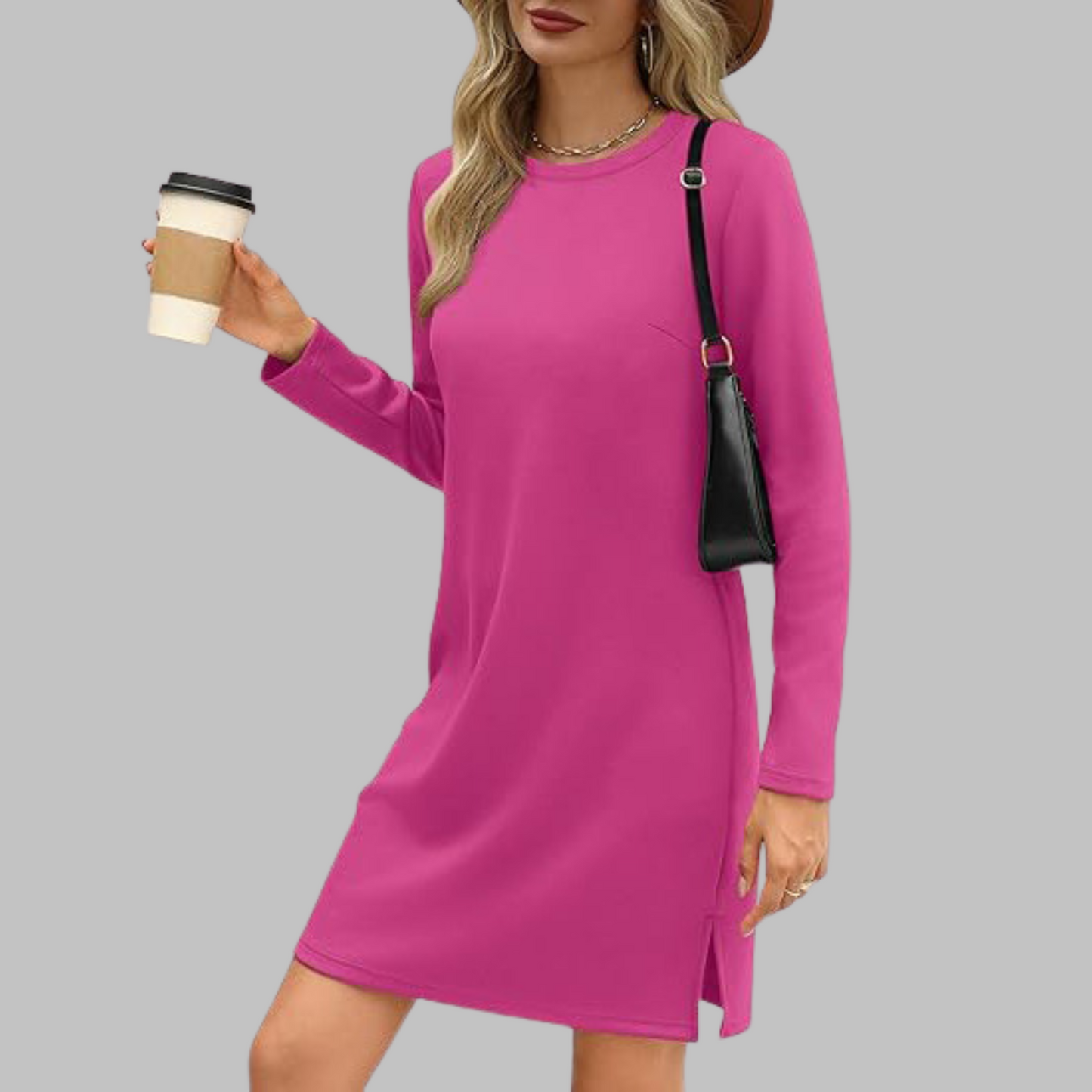 Women's Long Sleeve Everyday Midi Dress