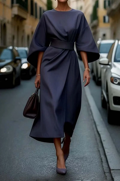 Women's Lantern Sleeve Elegant Midi Dress