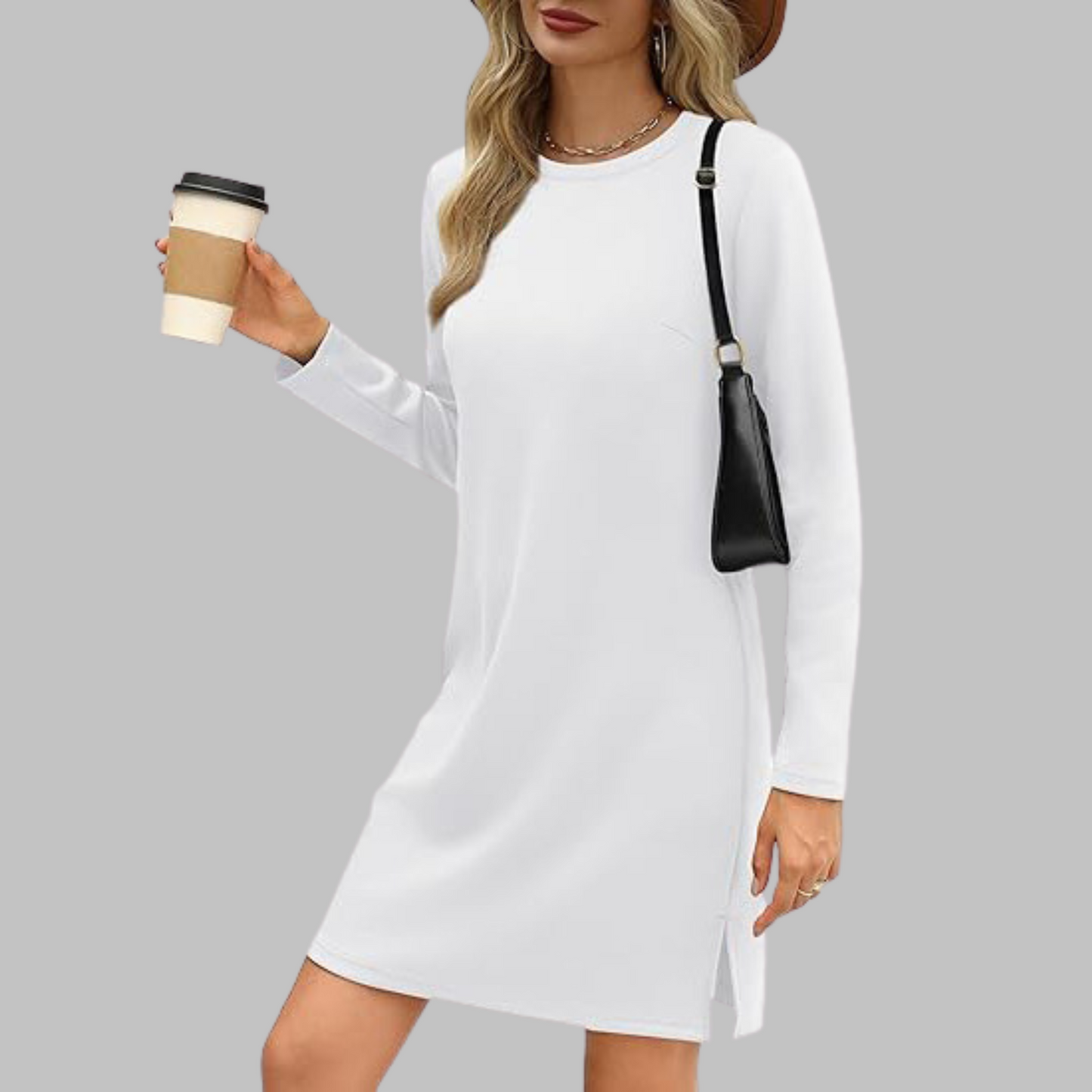 Women's Long Sleeve Everyday Midi Dress
