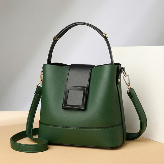Celeste Leather Handbag with Gold Hardware