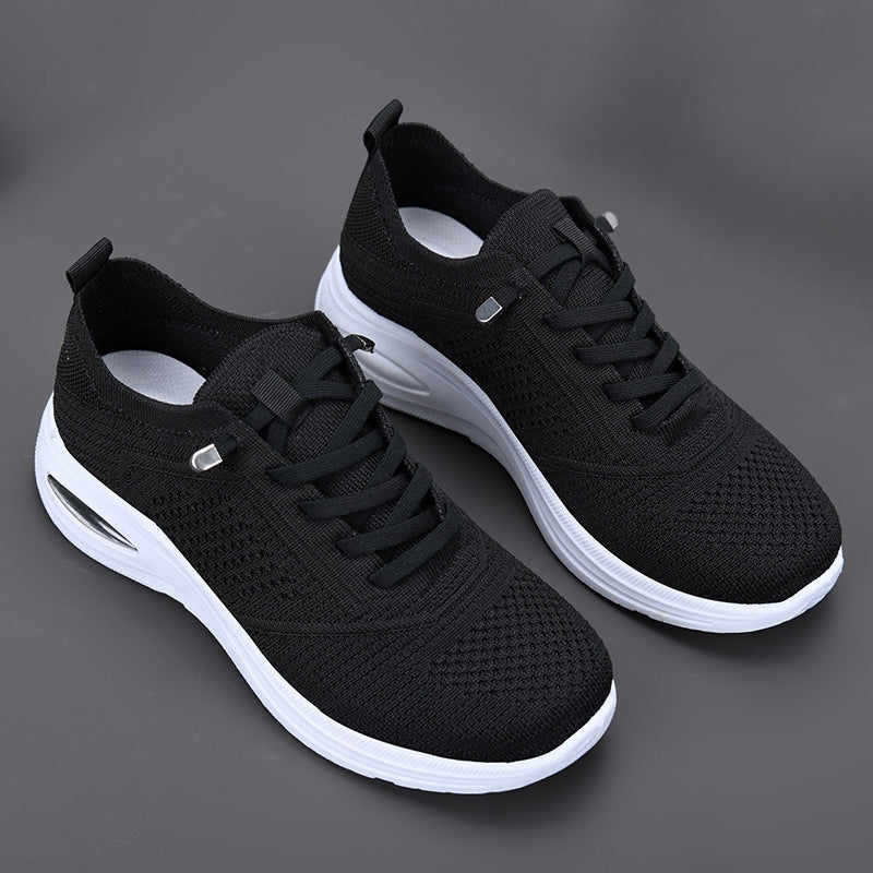 Women's Mesh Lace-Up Air Cushion Walking Sneakers