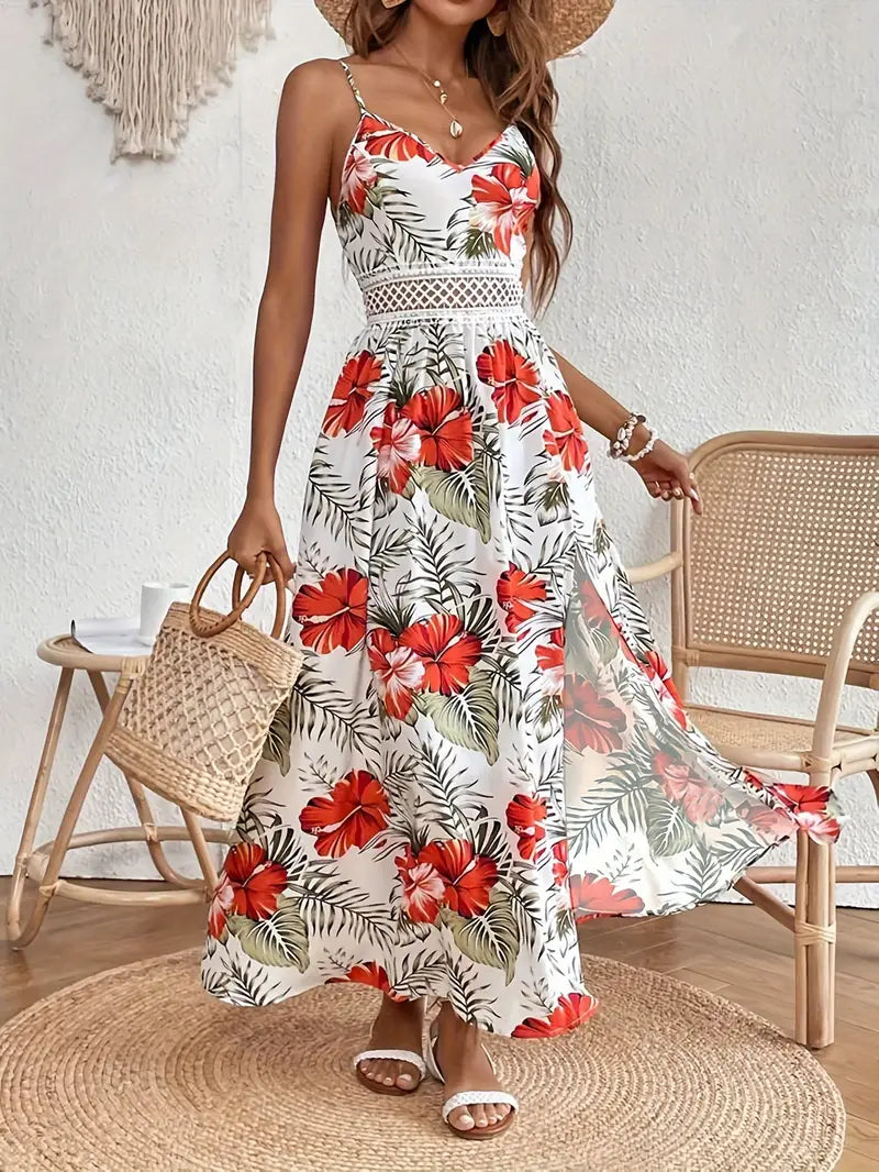 Women's Floral Wedding Guest Midi Dress