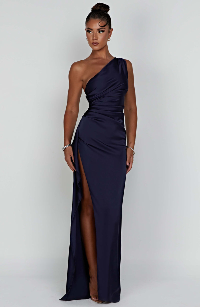 Women's Satin Bodycon Wedding Guest Maxi Dress