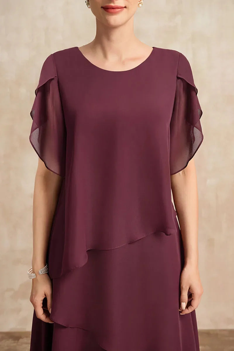 Women's Chiffon Elegant Evening Midi Dress