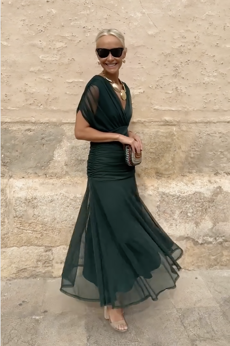 Women's V-Neck Party Maxi Dress