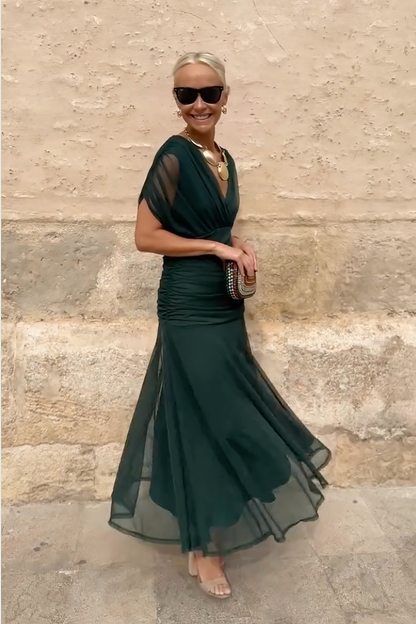 Women's V-Neck Party Maxi Dress