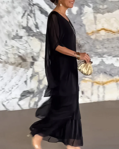 Women's Flowing Wedding Guest Maxi Dress