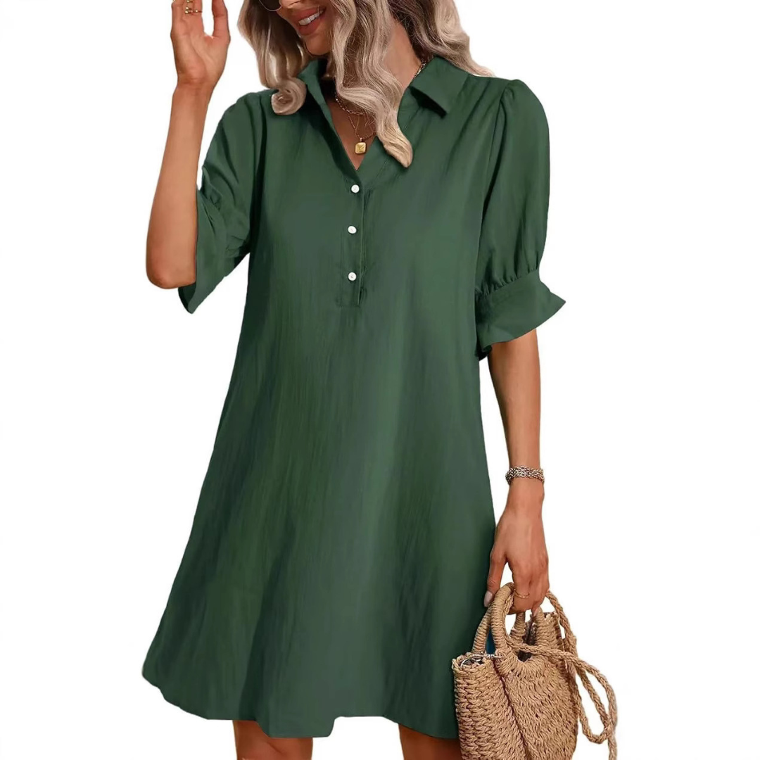 Women's Casual Shirt Midi Dress