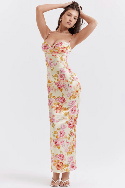 Women's Floral Wedding Guest Midi Dress