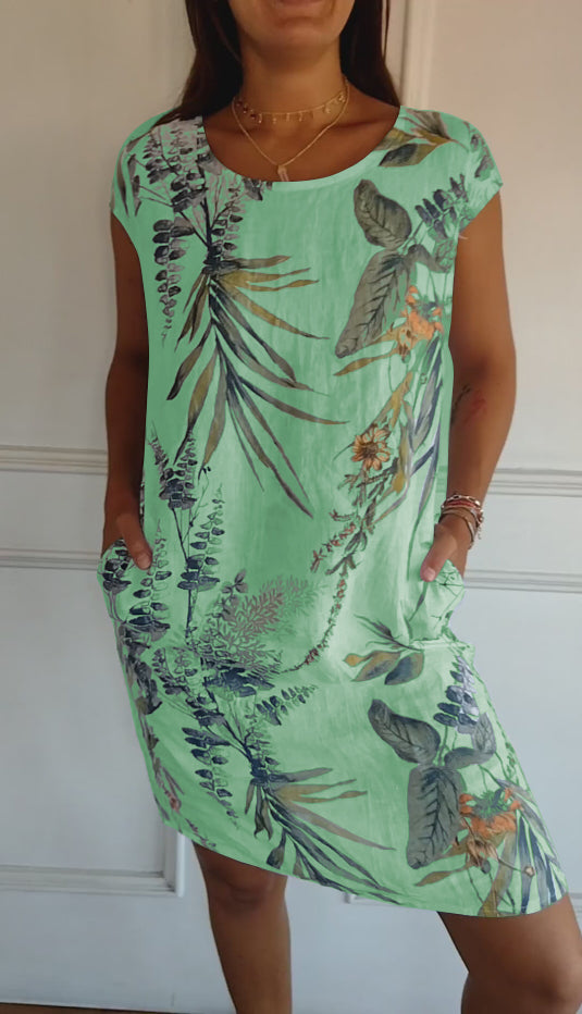 Women's Round Neck All-Day Comfort Midi Dress