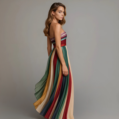 Women's Strapless Holiday Evening Maxi Dress