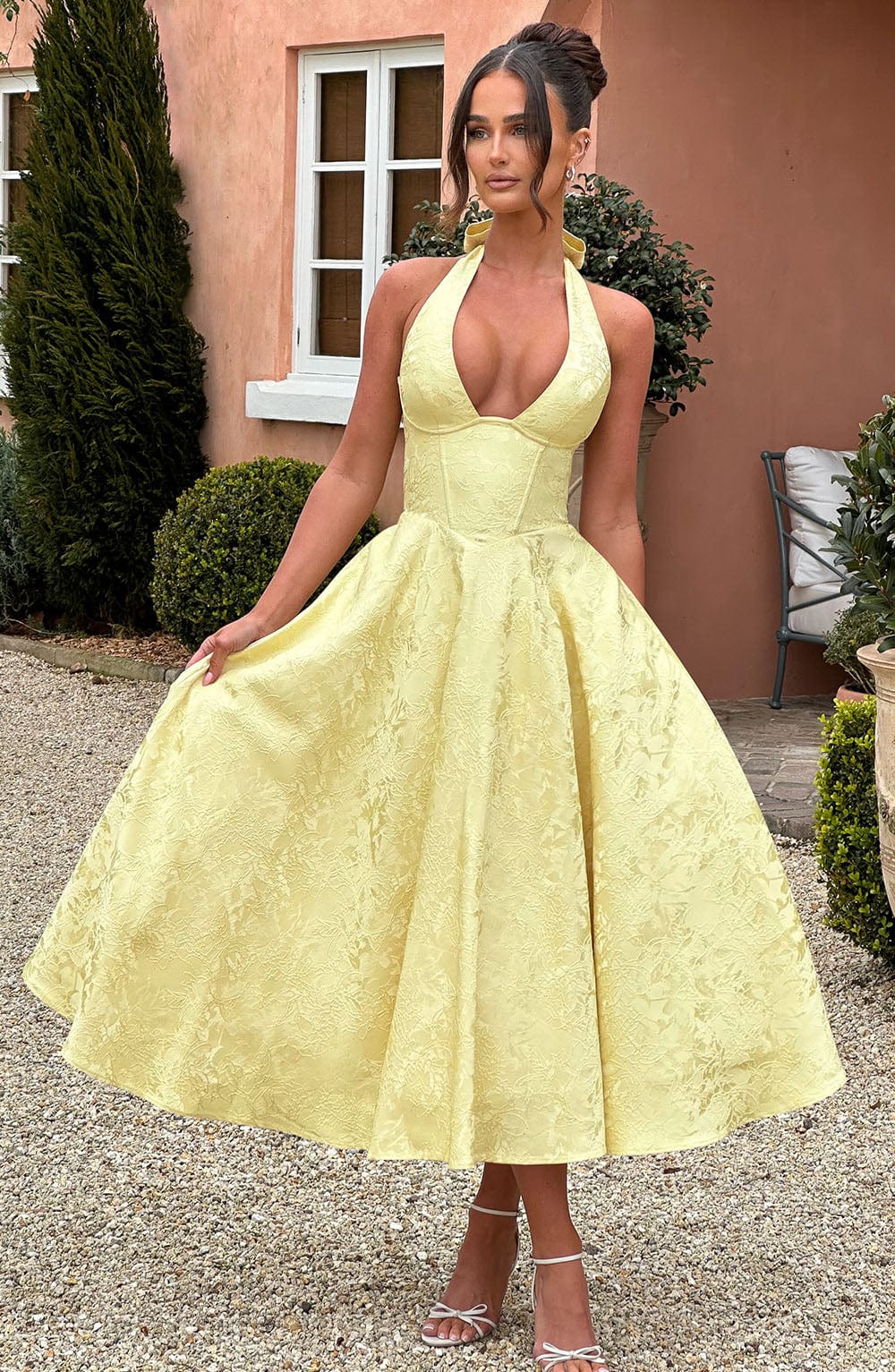 Women's Embroidered Wedding Guest Maxi Dress