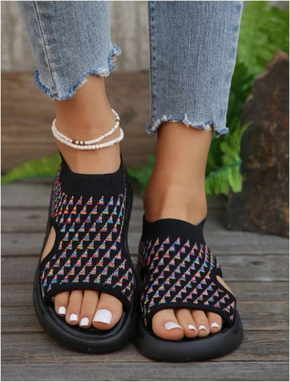 Women's Open Toe Slip-On Platform Sandals