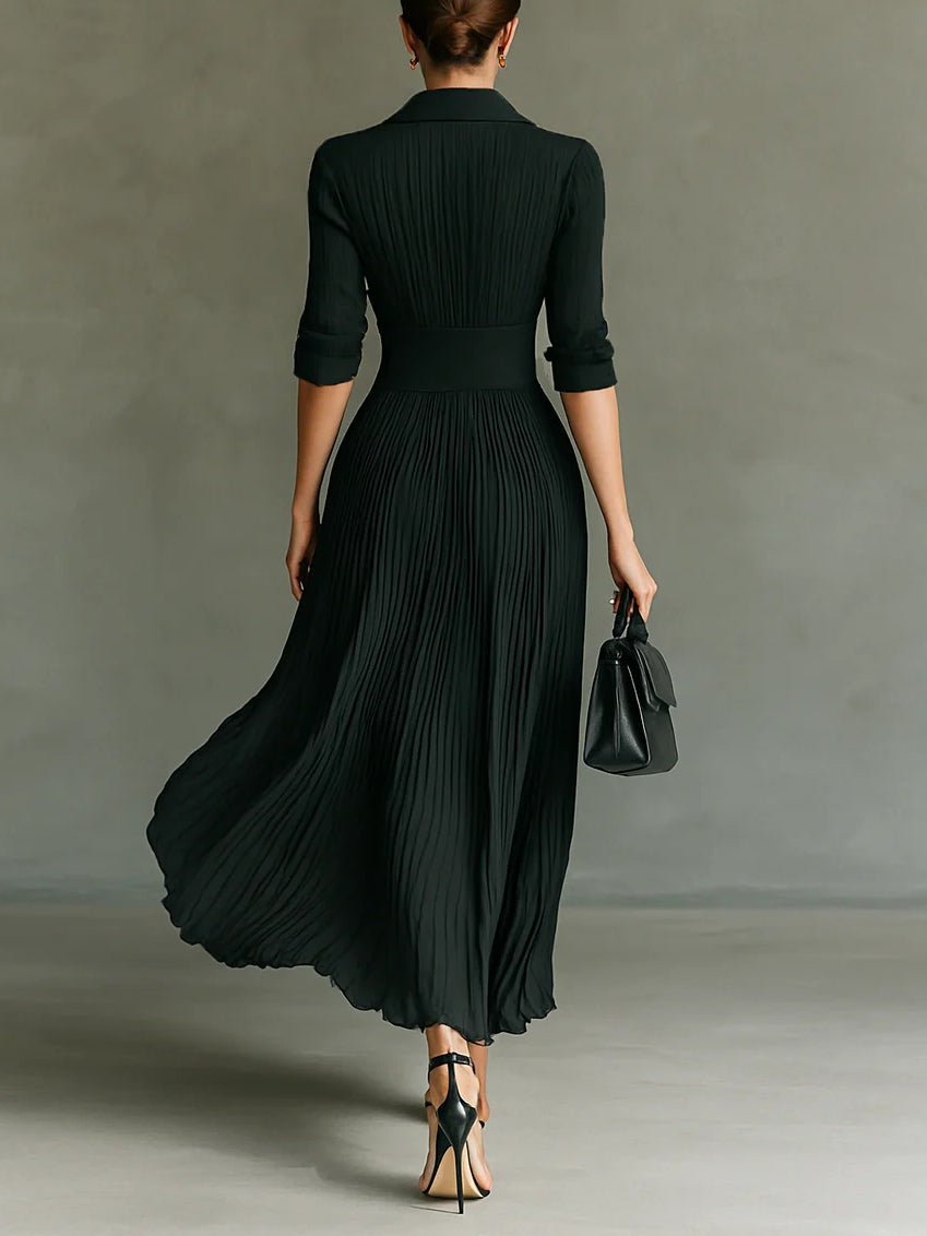Women's Pleated Formal Evening Maxi Dress